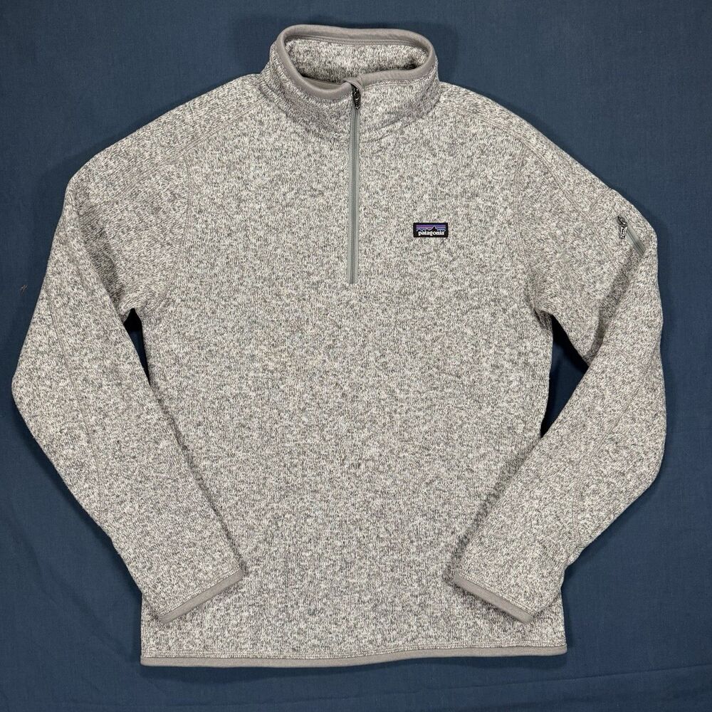 Patagonia Womens Gray Heather Long Sleeve 1/4 Zip Pullover Better Sweater Size M